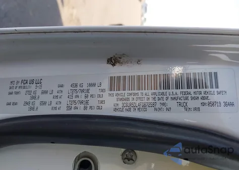 2015 Ram 2500 Slt from USA, damaged, VIN 3C6UR5DL4FG672597